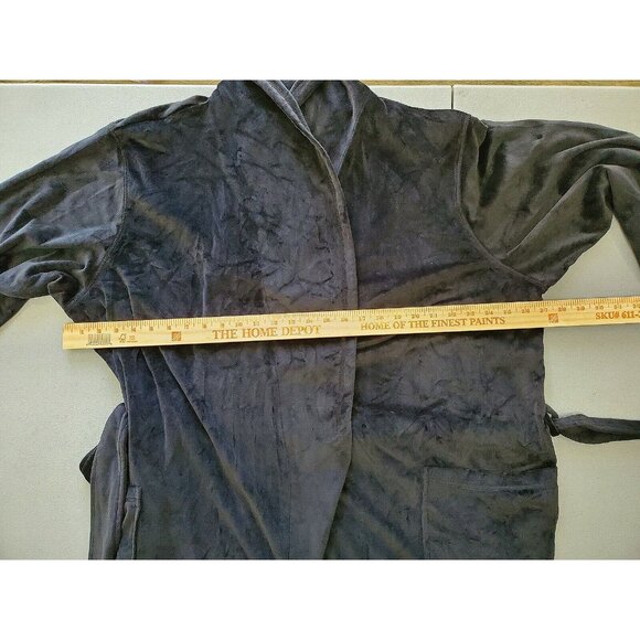ARABELLA SUPER SOFT VELOURS BLACK BATHROBE Size 2X # 175 - Picture 7 of 10